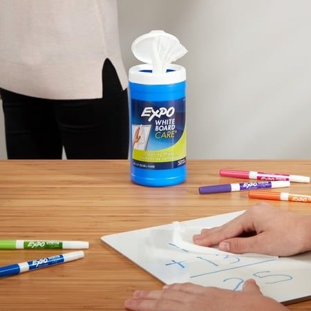Expo Dry Erase Board Cleaning Wet Wipes, 50 Count, Dry Erase Board Surface Cleaners