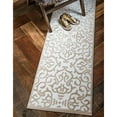 thumbnail image 1 of Unique Loom Rushmore Collection Classic Traditional Design Tone Textured Area Rug, 3 ft x 9 ft 10 in, White/Tan, 1 of 6