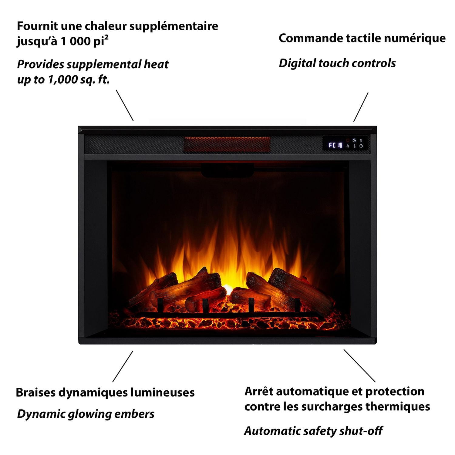 Foyer Électrique de 56 po Centennial - Grand Manteau