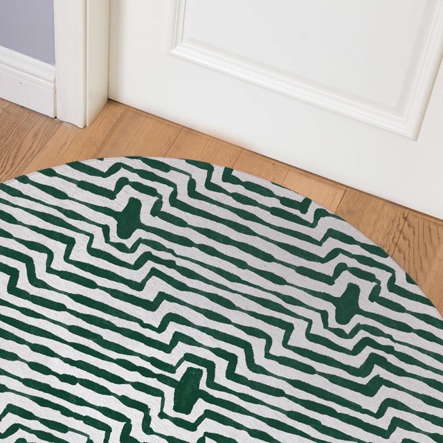 OPTIC DIAMOND EVERGREEN Indoor Floor Mat By Kavka Designs