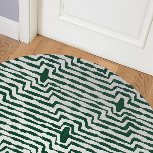 OPTIC DIAMOND EVERGREEN Indoor Floor Mat By Kavka Designs