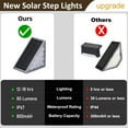 thumbnail image 6 of Solar Stair Lights Outdoor Waterproof IP67, 6 Pack Warm White Step Lights Outdoor Auto On Off,Solar Lights for Steps,Stair,Patio,Yard,Porch,Front Door,Sidewalk,Deck Decor, 6 of 7