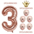 thumbnail image 5 of SUNFICON 40 Inches 3 Number Balloon, Giant Rose Red Digit Helium Foil Balloons,1 Gold Crown Balloon, 5 Confetti Balloons for Birthday Wedding Anniversary New Year Party Decorations, 5 of 5