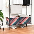 thumbnail image 3 of Yayeee Foldable Storage Basket for Shelves with Handles Waterproof Cloth Bins, Pink Geometric, 3 of 7