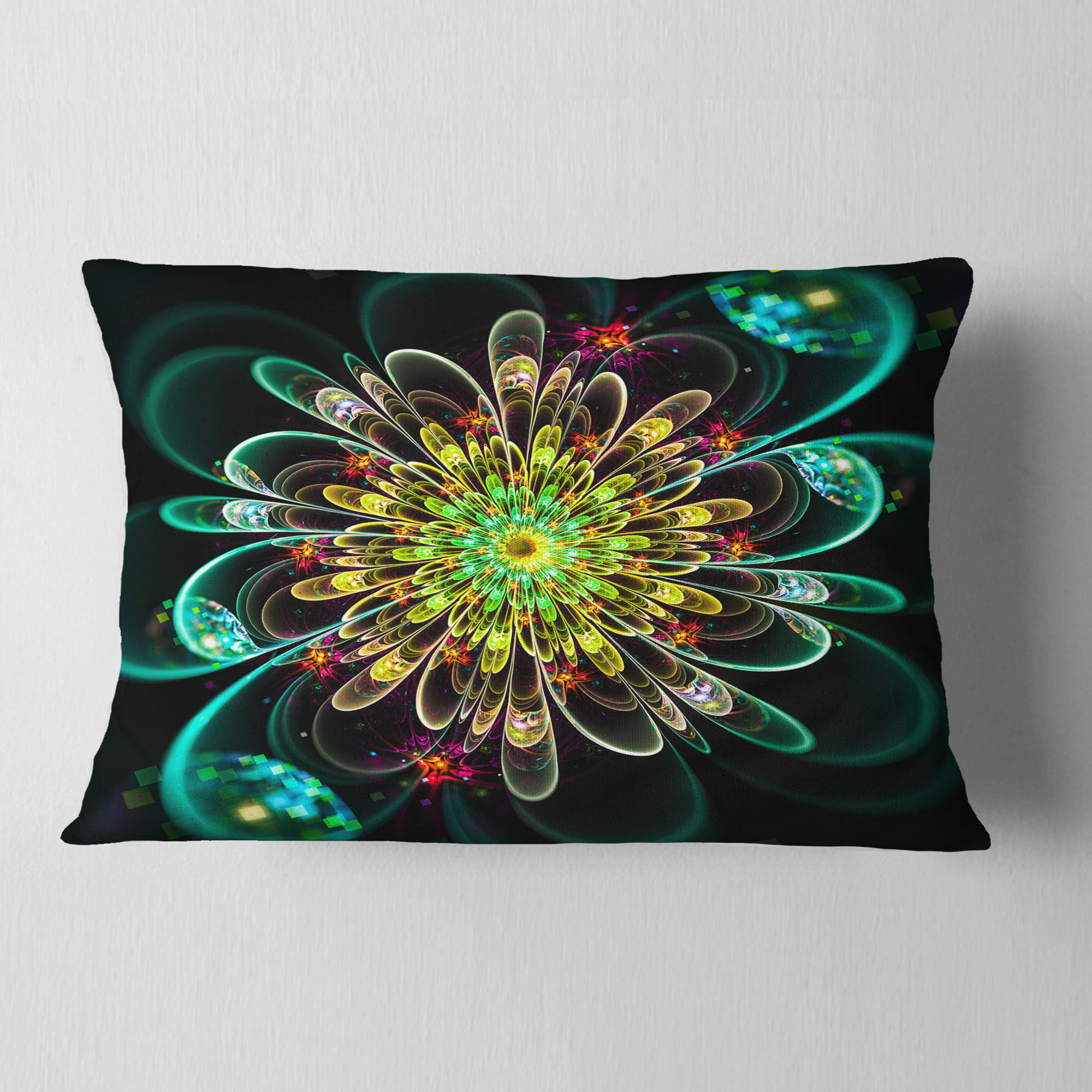 Designart 12" x 20" Green Polyester Throw Pillow