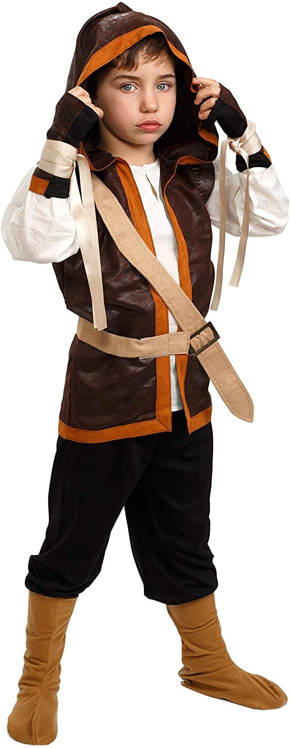 ATOSA Kinderkostüm Bogenschütze – Für Jungen 5–6 Jahre, Inkl. Kapuzenjacke, Hose & Gürtel