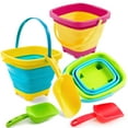 thumbnail image 5 of Joyfy 3 Packs Collapsible Bucket with Shovels & Mesh Bag, Multi-Purpose Kids sand toys for Beach, Camping Gear, Beach Parties, and Fun Summer Activities, 5 of 8