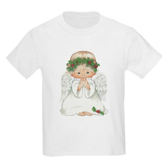 CafePress - Christmas Cute Baby Angel Praying T Shirt - Light Classic Kids Graphic, Short Sleeve T-Shirt, Sizes XS-XL