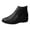 Black, variant on Vintage Leather Chelsea Boots Women Low Wedge Heel Zipper Booties Casual Nonslip Winter Warm Ankle Boots