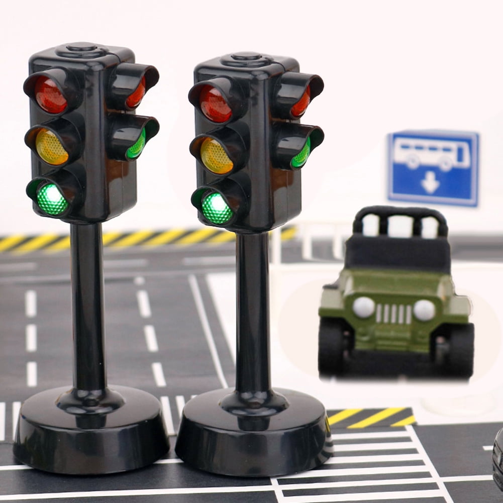 Mini Traffic Signs Road Light Sound & Lights LED Kids Early Education Toys Charm 