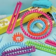 thumbnail image 6 of 1 or 2 Set Multifunctional Knitting Loomed Set Round Rectangular Knitting Frame For Hat Scarves DIY Projects, 6 of 16