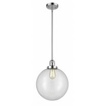 201S-PC-G202-12-Innovations Lighting-Beacon - 1 Light Stem Hung Mini Pendant In Industrial Style-15 Inches Tall and 12 Inches Wide-Polished Chrome