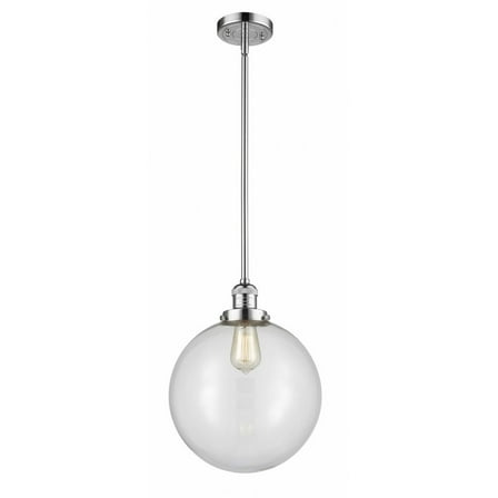 201S-PC-G202-12-Innovations Lighting-Beacon - 1 Light Stem Hung Mini Pendant In Industrial Style-15 Inches Tall and 12 Inches Wide-Polished Chrome