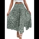 thumbnail image 2 of Faldas Largas Estampadas para Mujer, Cintura Alta, Abertura en Forma de A, Falda Larga Hasta el Suelo. Verde XL, 2 of 10