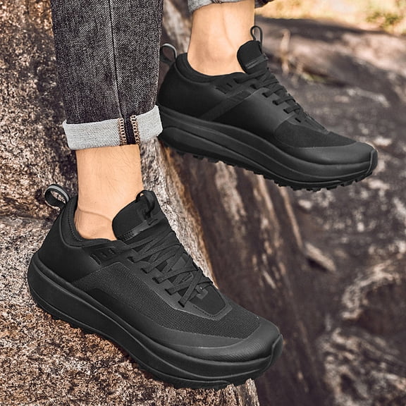 Men'S All-Season Low-Top Sneakers - ushioned Comfort, Breathable Fabric Upper & Rubber Sole - All-Terrain Traction for Gym, Hiking Lace-Up/Tie-On Closure, Arch & C, Casual Wear - red Color Options