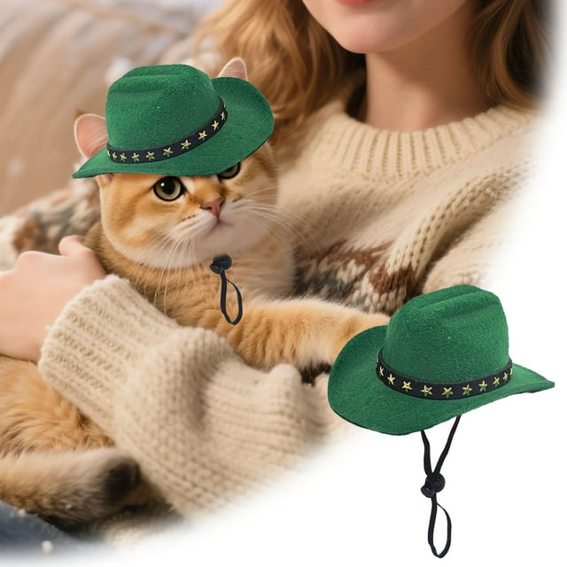 Chapeau de Cowboy Western Élégant pour Chats, Carnaval, Fête d'Halloween et Accessoire de Jeu de Rôle