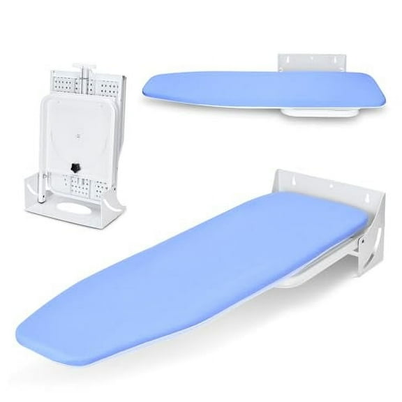 Wall Mounted Ironing Board 38.7 x 12 Inch, 180° Swivel Heavy Duty Ironing Board with Heat Resistant Cover, Space Saving Wall Mount Folding Ironing Boards for Small Spaces Home Laun