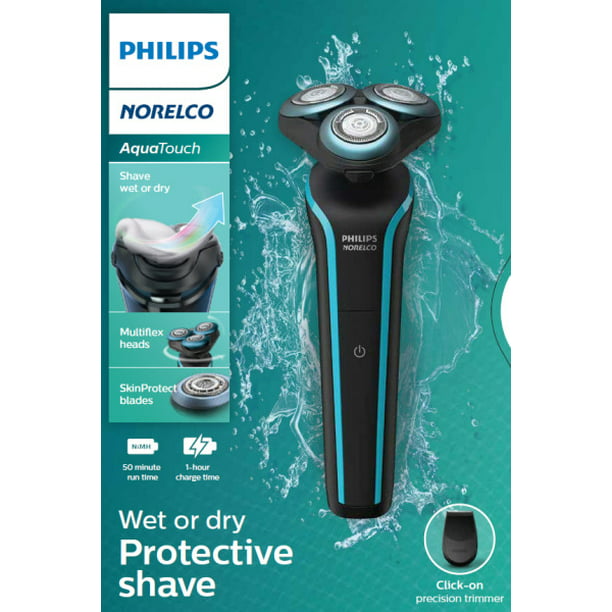 Philips Norelco Aquatouch, Rechargeable Wet & Dry Shaver with Click-On Precision Trimmer, S5767/87