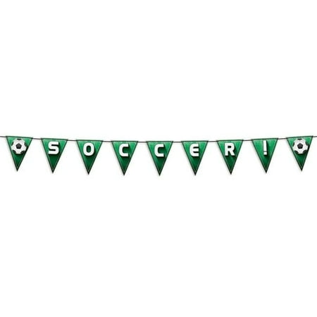 7.5 in. x 8 ft. Soccer & Football Pennant Streamer - Pack of 12