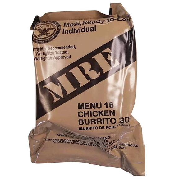 Ammo Can Man Genuine Military MRE Meal (Chicken Burrito Bowl)