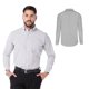 thumbnail image 2 of Camisa Oxford Manga Larga para Caballero, Color Gris, Talla Mediana 75% Algodón y 25% Poliéster. Yazbek C0605, 2 of 3