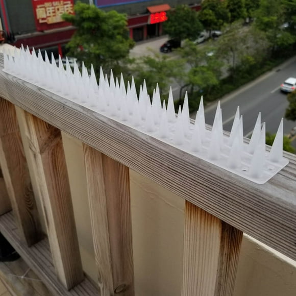 Bird Spikes,Bird Deterrent Spikes for Small Birds Pigeon Squirrel Raccoon Crow Cats Bird Defender Spikes for Outside to Keep Birds Away, Plastic Fence Spikes for Railing and Roof
