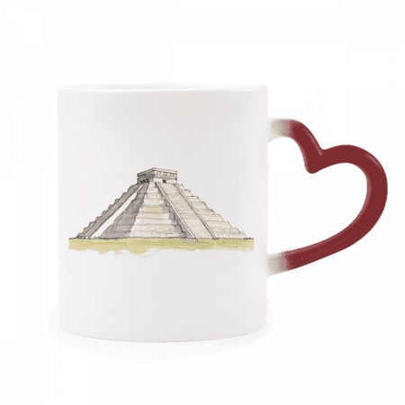 

El Castillo in Mesoamerican Heat Sensitive Mug Red Color Changing Stoneware Cup