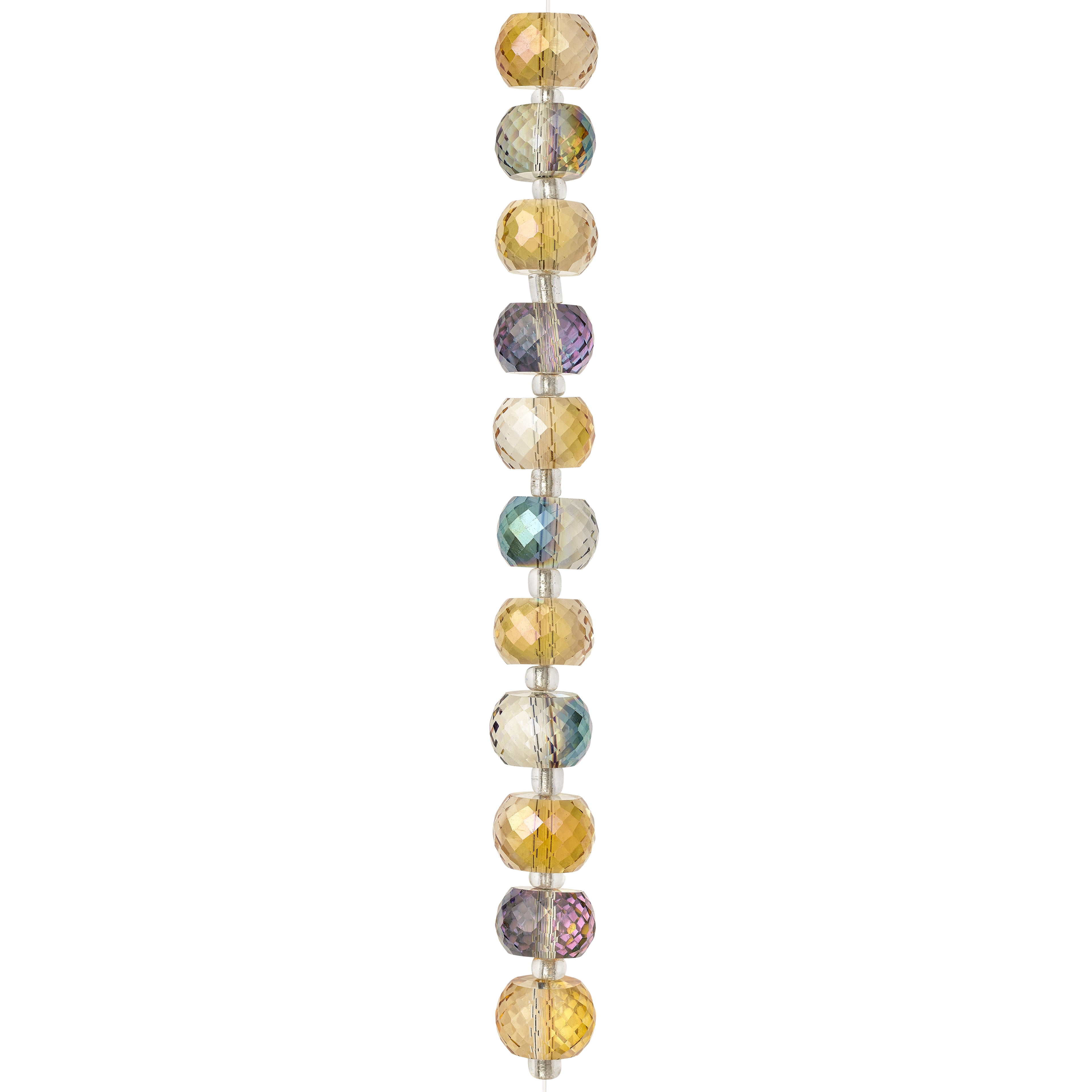 Bead Landing Amber & Blue Rondelle Glass Beads, 11mm, 12 Packs: 11 ct. (132 total)