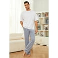 thumbnail image 4 of U2SKIIN Mens Pajama Pants, Ultra Soft Stretch Lightweight PJ Bottoms with Pockets,(Navy Mel.2XL), 4 of 5