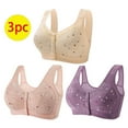thumbnail image 2 of ZRBYWB Women's Bra 3Pc Ladies Front Side Buckle Lace Edge Without Steel Ring Movement Seamless Gathering Adjustment Yoga Sleep Large Underwear Breathable, 2 of 6