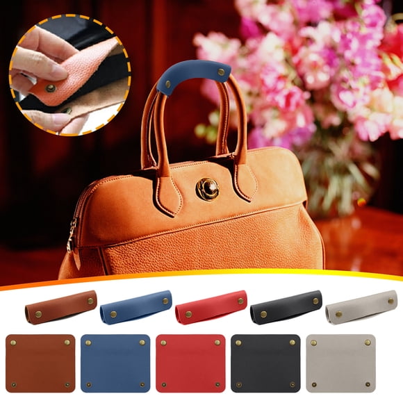 Fiudx Asa de Cuero para Bolso, Piel Flor, Agarre Suave y Cómodo, Diseño Vintage de Perro, Accesorio para Equipaje, Mejora Tu Maleta, Regalo Práctico para Viajeros, 1 Funda de Cuero.