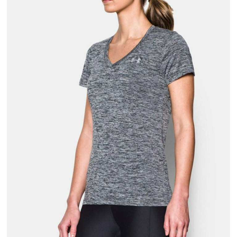 アンダー アーマー Under Armour UA Tech Twist V-Neck レディース シャツ トップス Blizzard/White/M Under Armour UA Tech Twist Women's V-Neck Short Sleeve Shirt