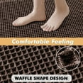 thumbnail image 5 of BGC Set of 2 Waffle Bathroom Rugs, Boho Bath Rugs Non Slip Washable, Super Absorbent Bath Mats, Ultra Soft Rubber Backed Shower Mats for Bathroom Floor, Tub, Chocolate, 17"x24"+18"x30", 5 of 12