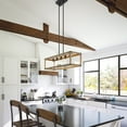 thumbnail image 4 of Kenroy Home Swanson 5-Light LED Kitchen Island Light Fixture with Exposed Edison Style Bulbs Coastal Table Light Fixture for Living Room, Kitchen, Dining Room, or Office, 2700K, Graphite, 4 of 8