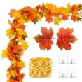 thumbnail image 2 of 2 Pack Fall Maple Garland - 5.8ft/Piece Artificial Fall Foliage Garland Light  Colorful Autumn Decor for Home Wedding Party (CabinaHome Mixed Color), 2 of 5