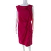 Escada Womens Back Zip Scoop Neck Ruffled Darlina Dress Blossom Pink Silk DE 40