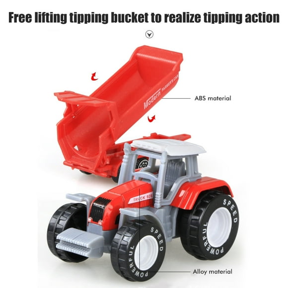 4 Pcs Alloy Farm Tractor Toy Set Engineering Car Model Farm Vehicles Toy Tractors Car Toy For Children Kids Boys