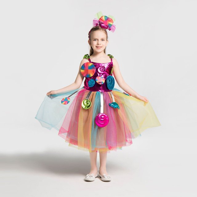 Vestido de princesa para niña, vestido de dulces de Halloween, vestido de niña de Navidad