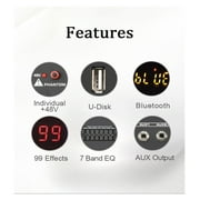 6 Mono Channels Mixing Console 99 Digital Effects Bluetooth USB PC Sound Mixer With 48V For Church AM-GT6 ,Easy to Operate