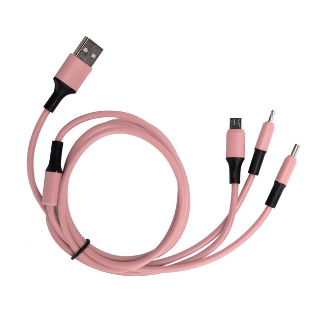 Cable multi del cargador, 3 en 1 compacto líquido del cable del cargador USB y peso ligero