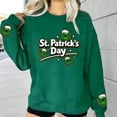 thumbnail image 1 of TaTaai Ladies St. Patricks Day Clover Graphic Long Sleeve Crew Neck Sweatshirt Casual Loose Fit Soft Comfortable Fashion Pullover Top Festive Daily Wear Shirt Gift, 1 of 8