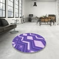 thumbnail image 4 of Ahgly Company Machine Washable Indoor Square Transitional Purple Amethyst Purple Area Rugs, 7' Square, 4 of 7