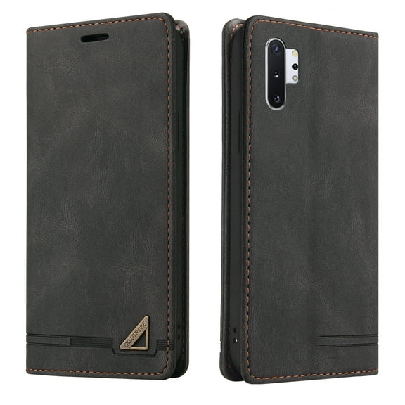 Dteck Galaxy Note 10 Case, Note 10 5G Case Wallet, RFID Blocking Premium PU Leather Folio Flip Stand Cards Slots Shockproof Drop Protective Case Cover for Samsung Galaxy Note 10 Plus - Black