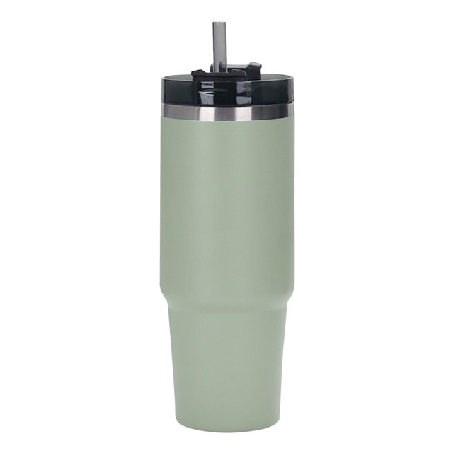 Stainless Steel Tumbler, Insulated Coffee Tumbler Cup with Lid and Straw, Double Walled Travel Coffee Mug for Hot & Cold Drinks