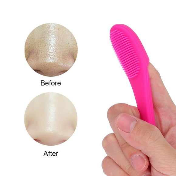 Herramienta de limpieza facial, limpiador de poros de silicona para los dedos, mini cepillo de limpieza facial compacto y liviano