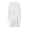 thumbnail image 6 of Women Long Sleeves Dresses Women's Fashion Solid Color Round Neck Long Sleeve Round Neck Dress Long Skirt on Clearance White, S, 6 of 9