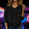 thumbnail image 2 of Sweaters for Women Winter V Neck Real Sequin Glitter Knitted Womens Clothes, 2 of 7