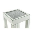 thumbnail image 3 of End Table with Faux Acrylic Diamond Top and Block Legs, Silver, 3 of 5