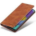 thumbnail image 2 of Premium PU Leather Flip Folio Case for Samsung Galaxy A41, Protective Case with Kickstand Card Slot Magnetic Closure Shockproof Wallet Cover for Samsung Galaxy A41 - Brown, 2 of 14