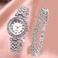 thumbnail image 2 of Reloj de mujer con patrón romano y diamantes, reloj de cuarzo, pulsera, reloj de mujer, 2 of 6
